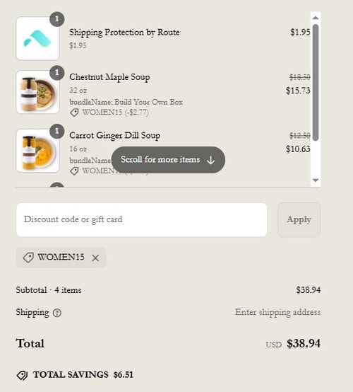 proof of working 18 Chestnuts coupon codes WOMEN15