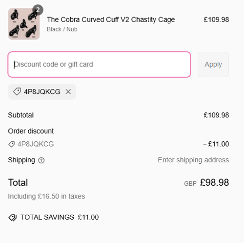 proof of working House Of Chastity discount codes 4P8JQKCG