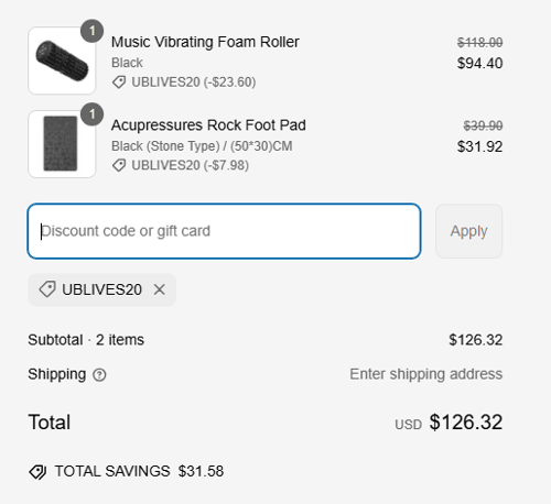 proof of working Ublives coupon codes UBLIVES20