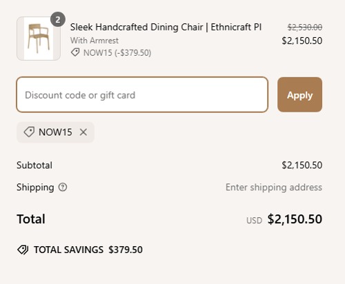 proof of working Wood Furniture coupon codes NOW15