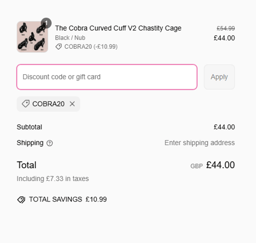 proof of working House Of Chastity discount codes COBRA20