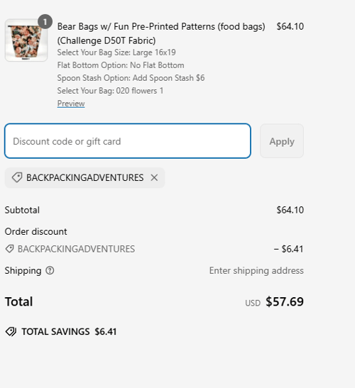 proof of working Hilltop Packs coupon codes BACKPACKINGADVENTURES