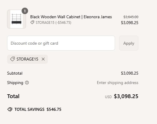 proof of working Wood Furniture coupon codes STORAGE15