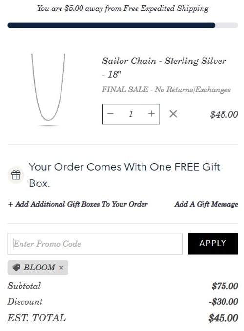 proof of working Waxing Poetic coupon codes BLOOM