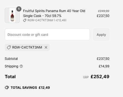 proof of working The Really Good Whisky Company discount codes RGW-C4CTKT3NM