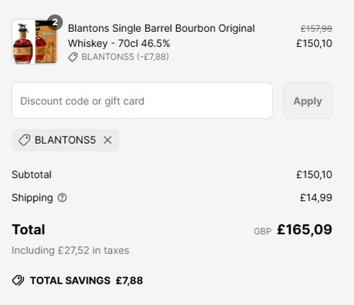 proof of working The Really Good Whisky Company discount codes BLANTONS5