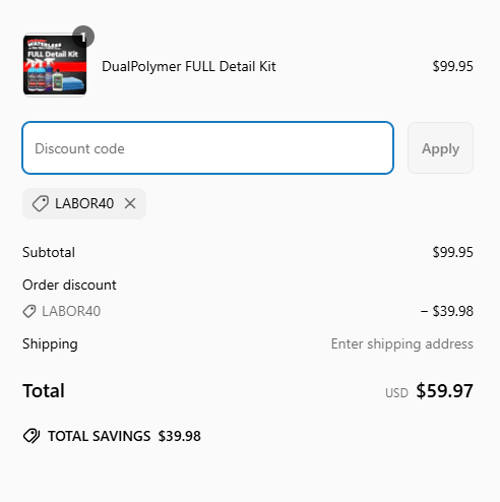 proof of working DualPolymer coupon codes LABOR40