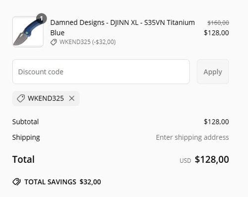 proof of working Monthly Knife Club coupon codes WKEND325