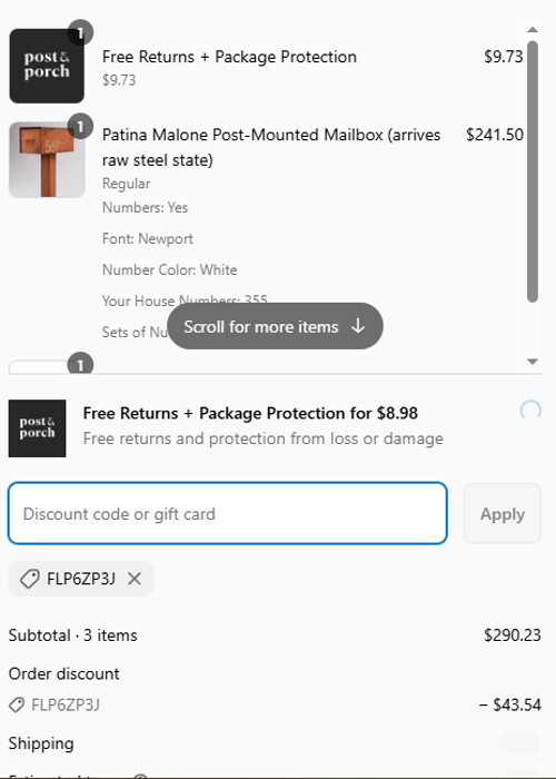 proof of working Post & Porch discount codes FLP6ZP3J