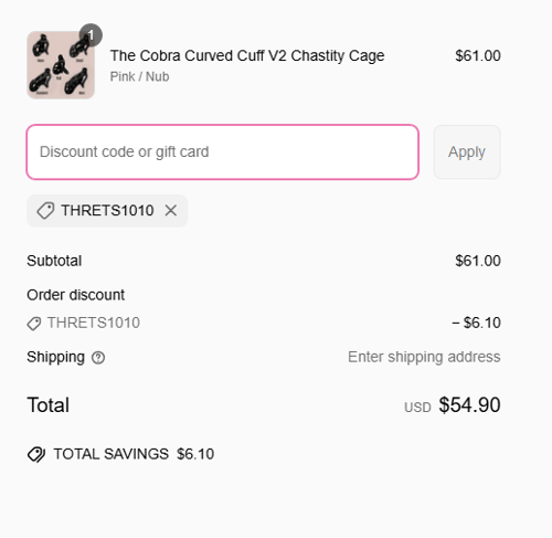 proof of working House Of Chastity discount codes THRETS1010