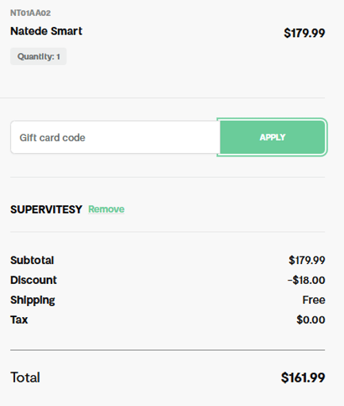proof of working Vitesy discount codes SUPERV✱✱✱✱✱