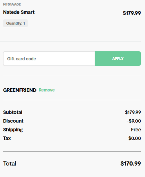 proof of working Vitesy discount codes GREENFRIEND