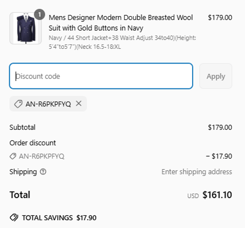 proof of working Alberto Nardoni coupon codes AN-R6PKPFYQ