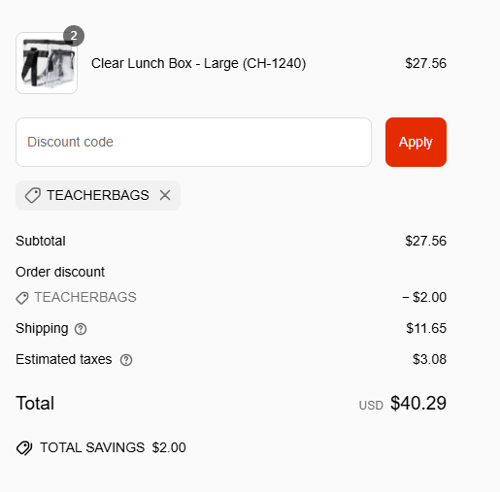 proof of working Clear Handbags & More coupon codes TEACHERBAGS