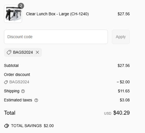 proof of working Clear Handbags & More coupon codes BAGS2024