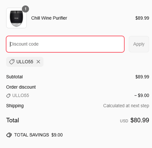 proof of working &Uuml;llo Wine Purifier coupon codes ULLO55