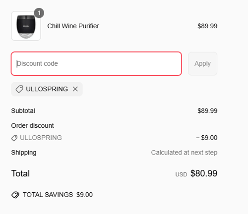 proof of working &Uuml;llo Wine Purifier coupon codes ULLOSPRING