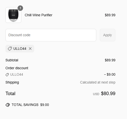 proof of working &Uuml;llo Wine Purifier coupon codes ULLO44