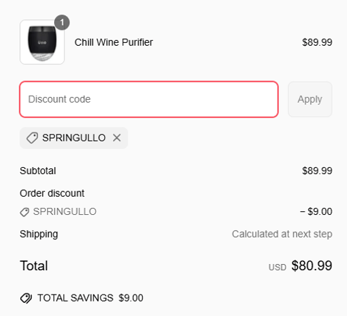 proof of working &Uuml;llo Wine Purifier coupon codes SPRINGULLO