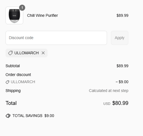 proof of working &Uuml;llo Wine Purifier coupon codes ULLO50