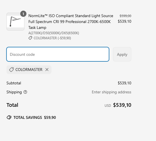 proof of working Yujileds coupon codes COLORMASTER