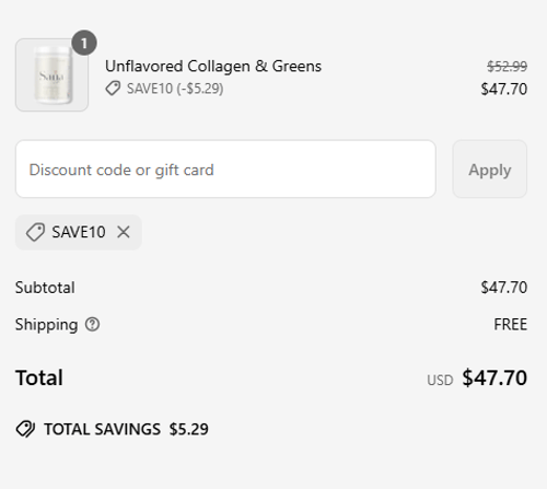 proof of working Sana Life discount codes SAVE10