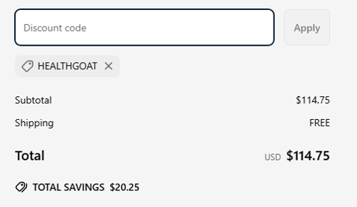 proof of working Quicksilver Scientific coupon codes HEALTHGOAT