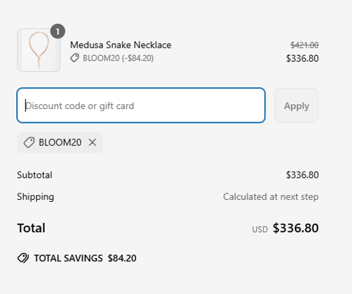 proof of working SORU JEWELLERY discount codes BLOOM20