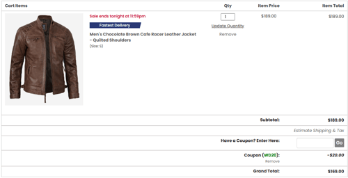 proof of working FJackets coupon codes WD20