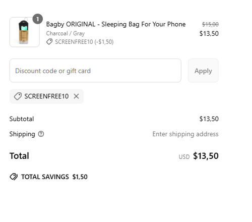 proof of working Bagby discount codes SCREENFREE10