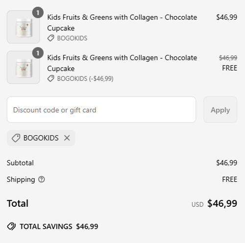 proof of working Sana Life discount codes BOGOKIDS