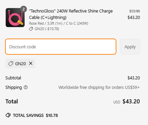 proof of working ChubbyCable discount codes GN20