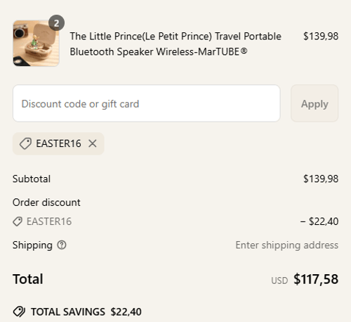 proof of working MarTUBE discount codes EASTER16