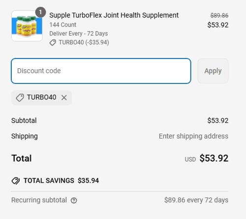 proof of working Supple coupon codes TURBO40