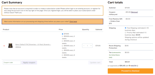 proof of working The Hemp Doctor coupon codes MILITARYVET