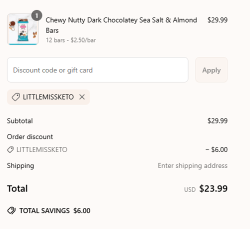 proof of working Love Good Fats coupon codes LITTLEMISSKETO
