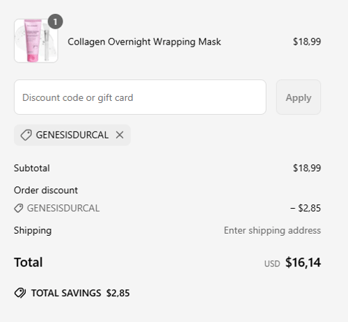 proof of working Terez & Honor discount codes GENESISDURCAL