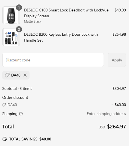 proof of working DESLOC coupon codes DA40