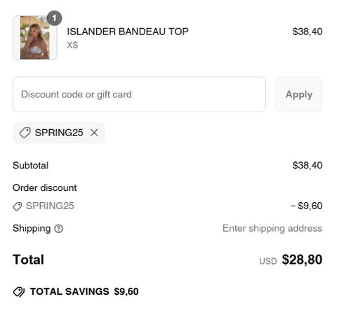 proof of working Berry Beachy Swimwear coupon codes SPRING25
