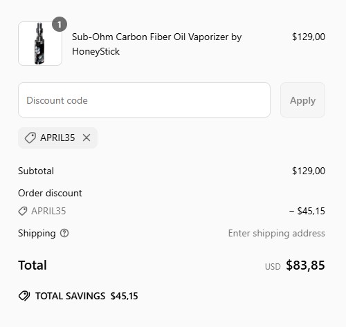 proof of working HoneyStick coupon codes APRIL35