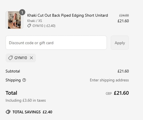 proof of working H&L Fashions discount codes GYM10