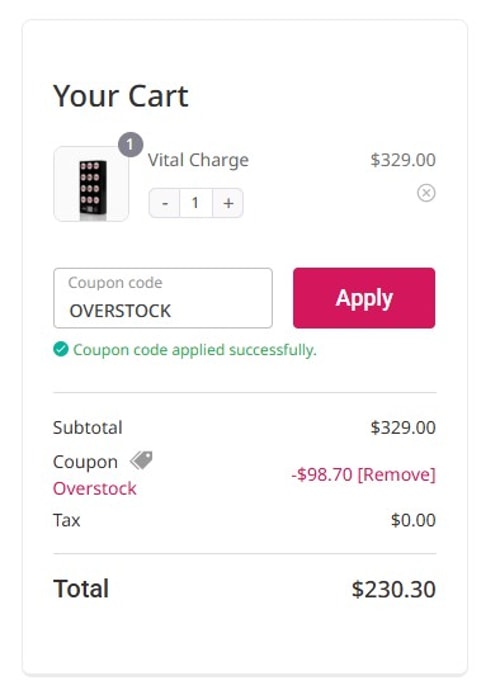 proof of working Vital Red Light discount codes OVERSTOCK