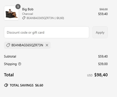 proof of working Bean Bags R Us coupon codes BEANBAGS65QZR73N