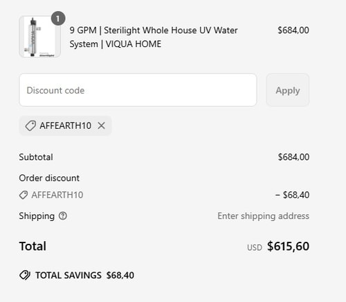proof of working WaterAnywhere discount codes AFFEARTH10