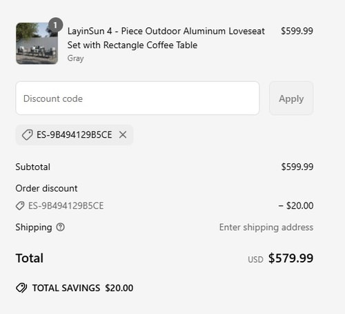 proof of working LayinSun coupon codes ES-9B494129B5CE