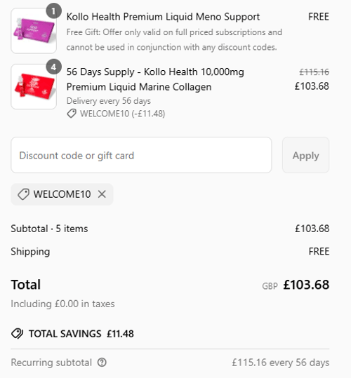 proof of working Kollo Health discount codes WELCO✱✱✱✱