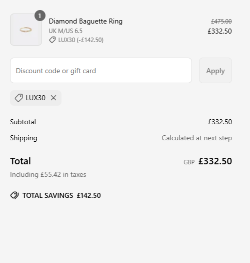 proof of working SORU JEWELLERY discount codes LUX30