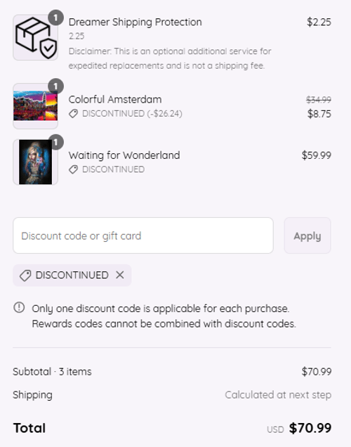 proof of working Dreamer Designs discount codes DISCONTINUED