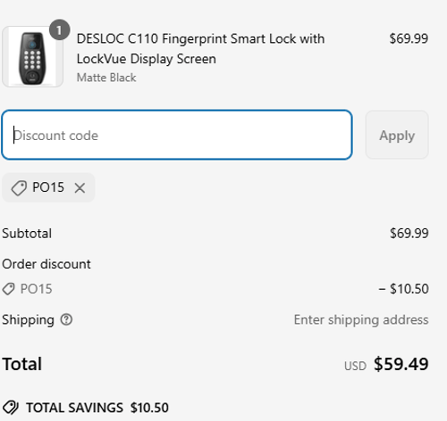 proof of working DESLOC coupon codes PO15