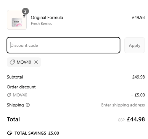 proof of working Move Pre-Workout discount codes MOV40